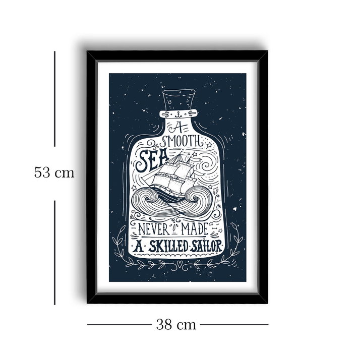 Wallity Cuadro Decorativo Enmarcado Blanco y Azul Marino 38 x 53 cm Wallity Cuadro Decorativo Enmarcado Blanco y Azul Marino 38 x 53 cm